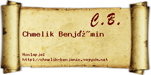 Chmelik Benjámin névjegykártya