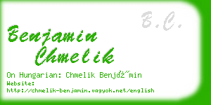 benjamin chmelik business card